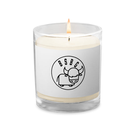 Glass jar soy wax candle